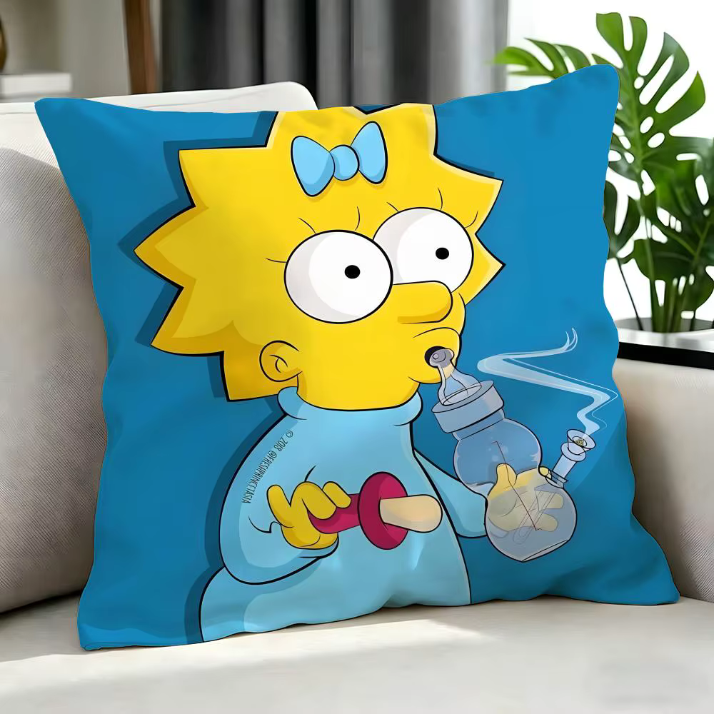 Housse de coussin dessin animé Les Simpsons, ensemble de 4 pièces, 50x50, 45x45, 40x40, taie d'oreil