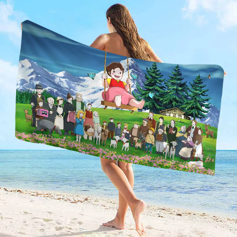 Serviette de bain Heidi en microfibre, douce, absorbant l'eau, respirante, pour filles et enfants, s