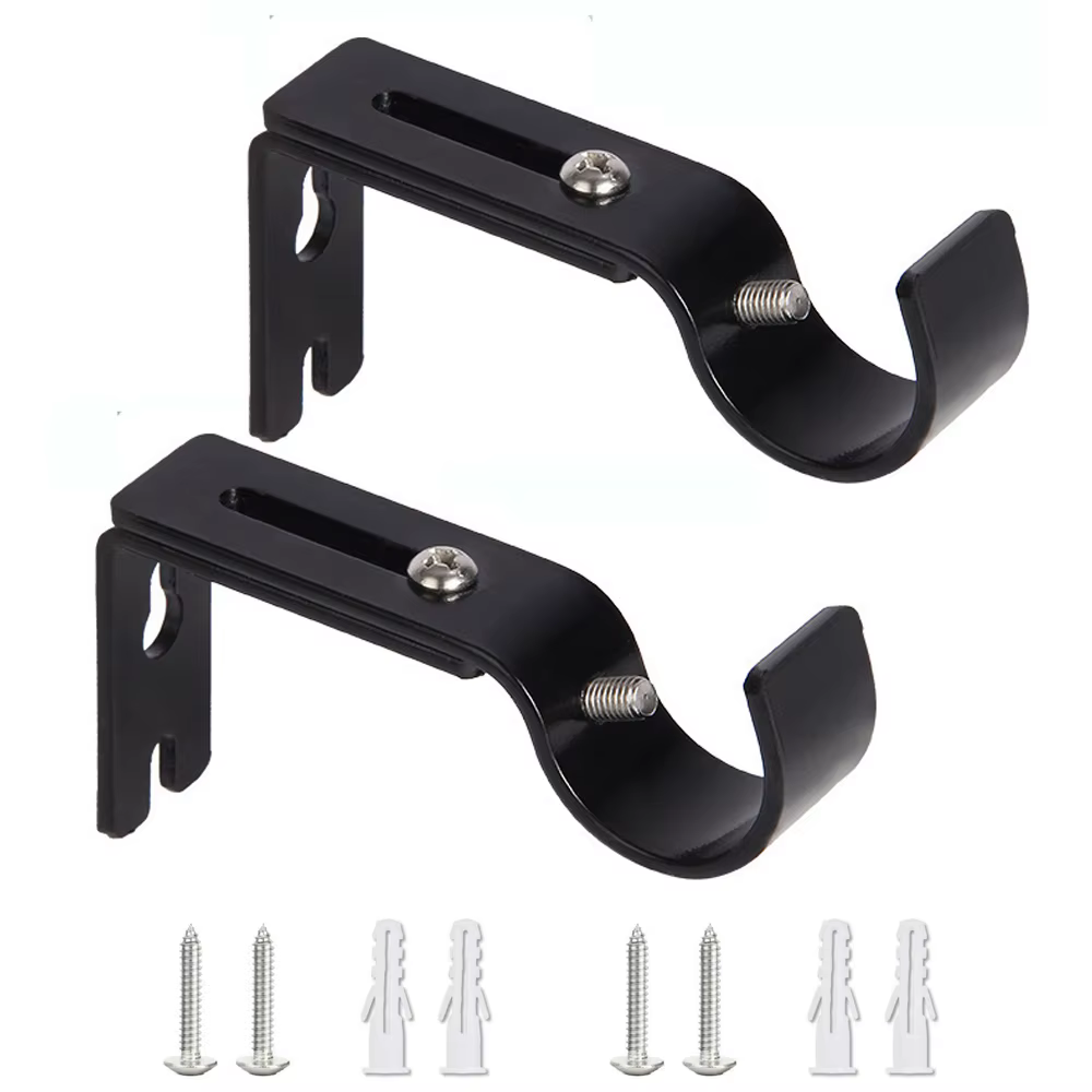 Supports de tringle à rideaux de qualité supérieure - Lot de 2 supports muraux réglables, supports d
