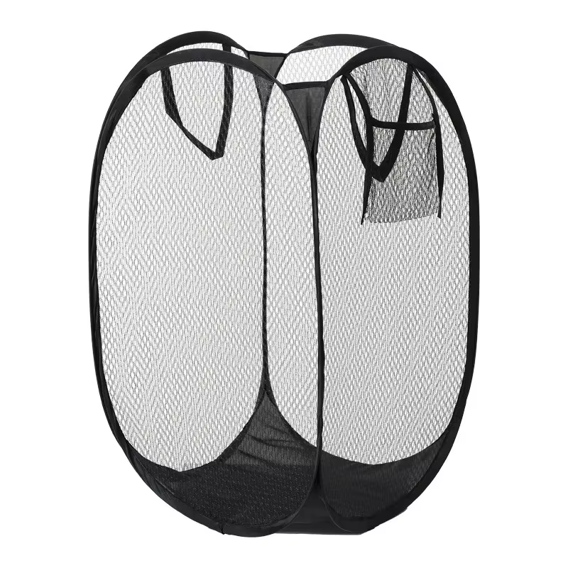 Panier à linge pliable, sac de rangement en maille pour organisateur de vêtements sales dans la sall