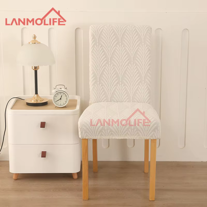 Housses de chaise de salle à manger en Jacquard extensible, housse de chaise de cuisine détachable e