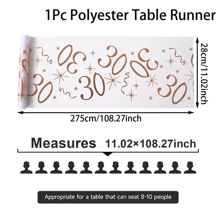 Chemin de Table pour anniversaire de 18 30 40 50 70 ans, décor de fête d'anniversaire pour enfants e