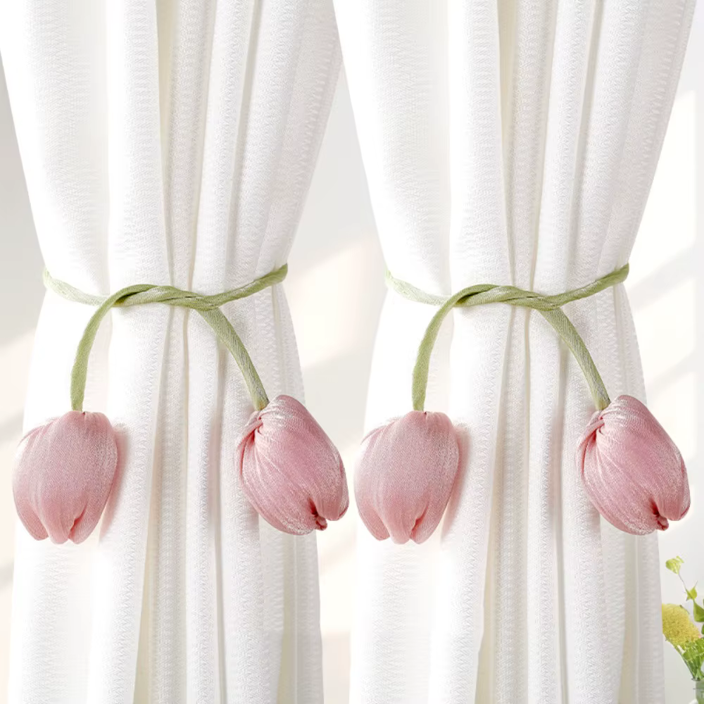 Attaches de rideau en forme de tulipe, réglables, élégantes et décoratives, pour la maison et l'hôte