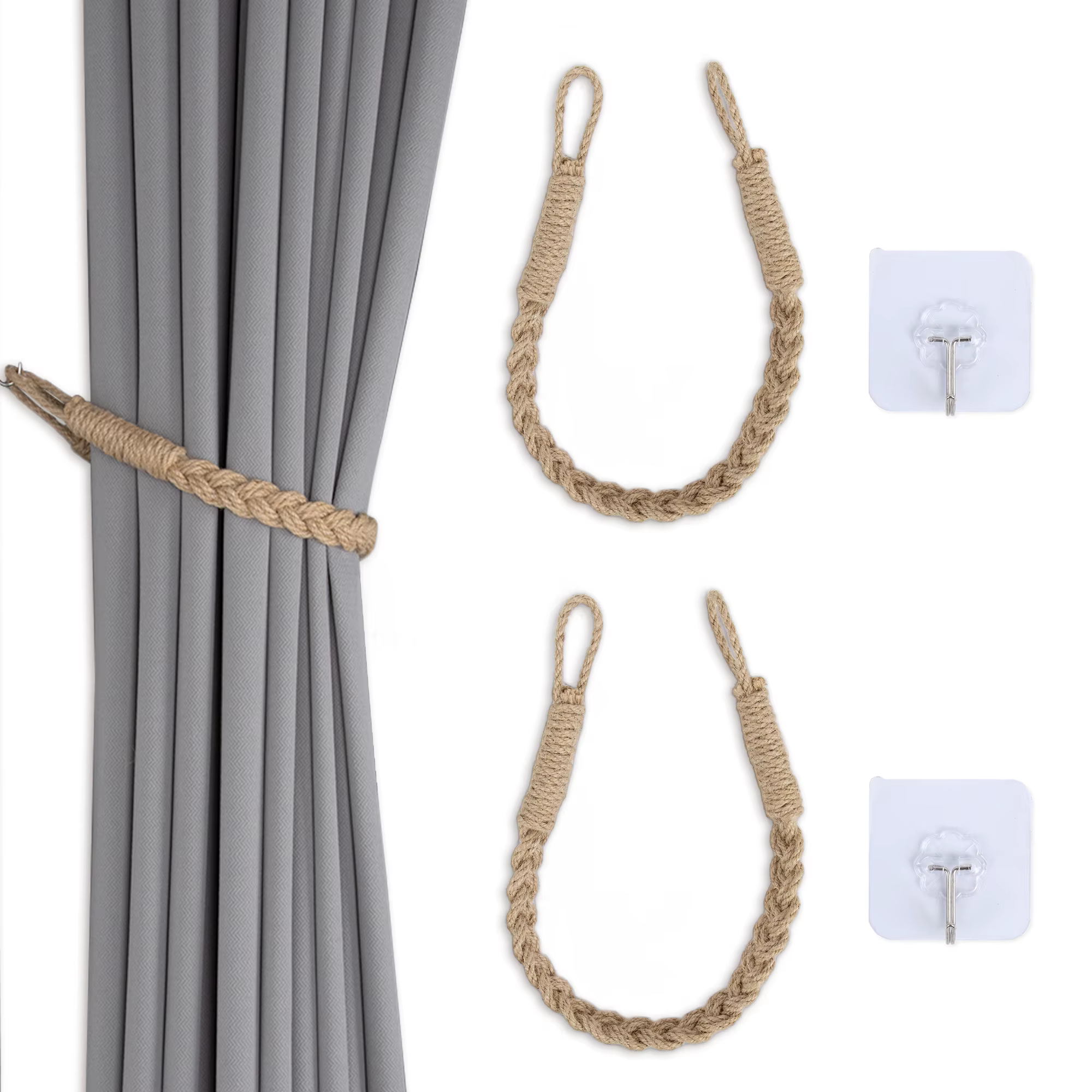 Embrasses de rideaux en macramé, tissage de corde de chanvre, accessoires de décoration pour la mais