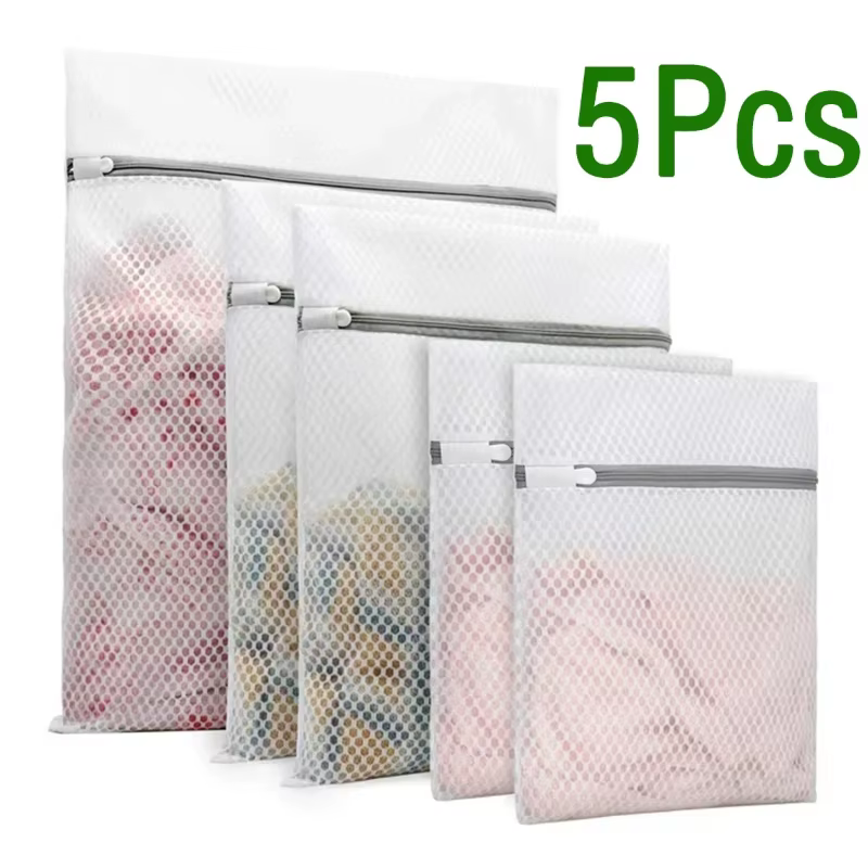 Sacs à linge en maille avec 3 tailles, 5 pièces/1 pièces, sacs à linge durables en maille nid d'abei