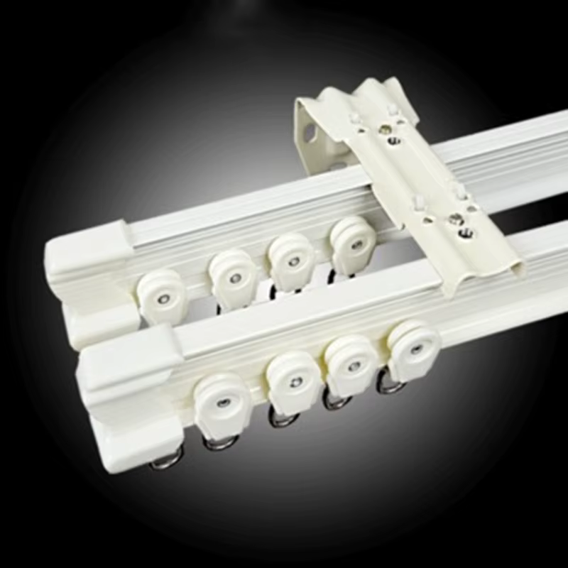 Rail de rideau courbé double de 1 à 3 mètres, rail coulissant pour balcon et fenêtre, rail de guidag