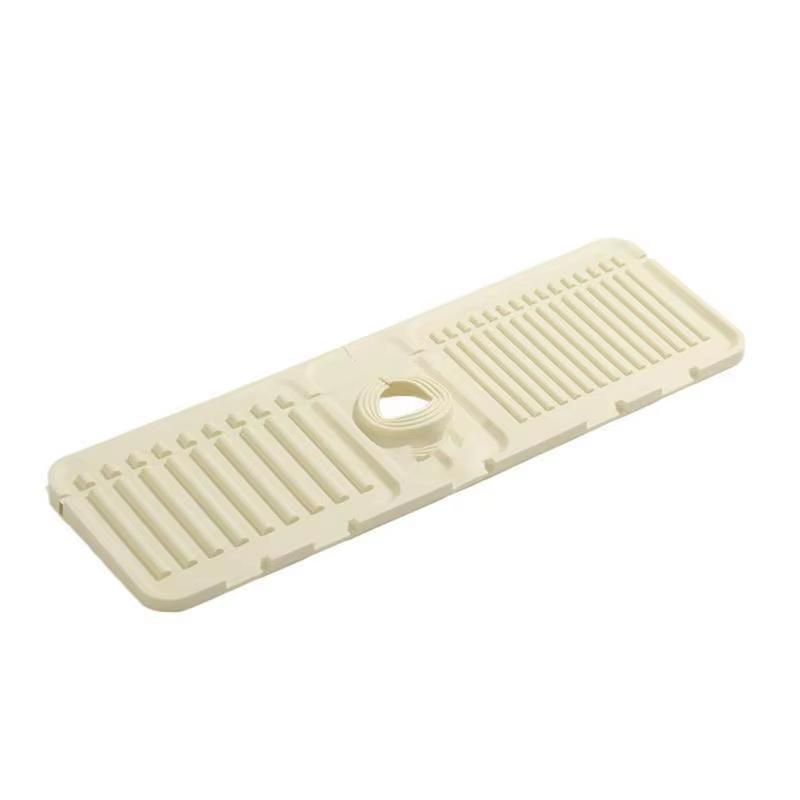 Tapis de drainage pour robinet d'eau, anti-éclaboussures, en silicone, pour évier de cuisine, découp