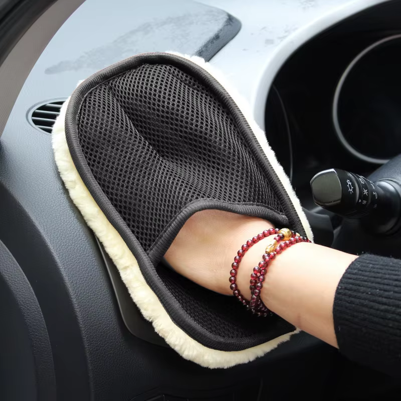 Gant éponge de nettoyage automobile, gants de lavage et de polissage en microfibre pour voiture, cui