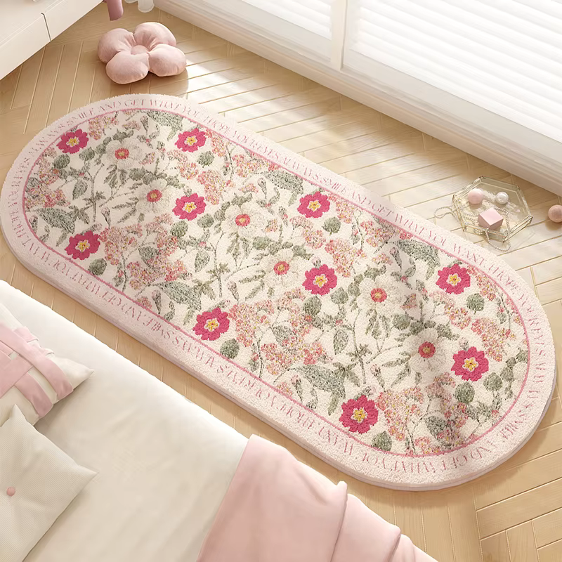 Tapis de décoration de salon de Style français, motif floral, pour chambre à coucher, tapis de sol d