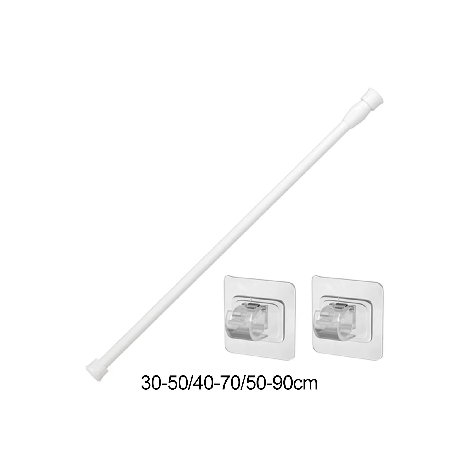 Tringle à rideau télescopique blanche, installation facile pour placard, tringle à rideau de douche,