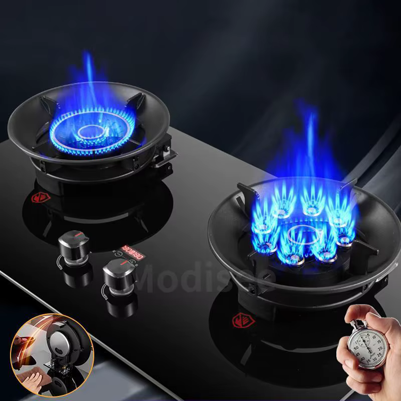 Cuisinière à gaz encastrable 4,8 kW à flamme puissante pour la maison, avec fonction de minuterie et