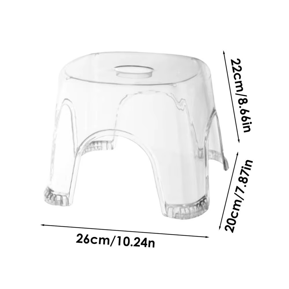 Tabouret de douche transparent, imperméable et antidérapant, idéal pour la salle de bain, le chevet 