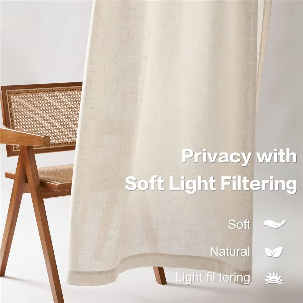 Rideaux transparents en Faux lin Extra longs, 300cm de hauteur, 400cm de hauteur, personnalisés, lon