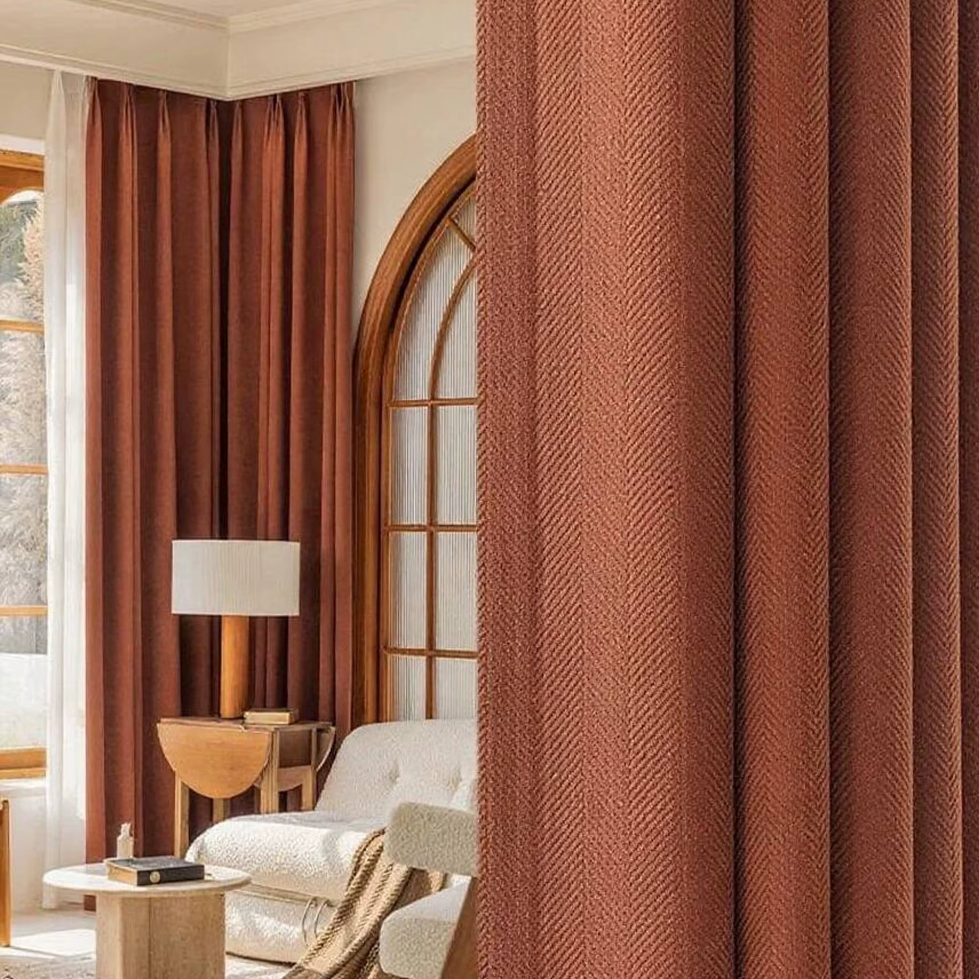 Rideau occultant décoratif bordeaux, 1 pièce, pour salon, chambre à coucher, anti-poussière, isolati
