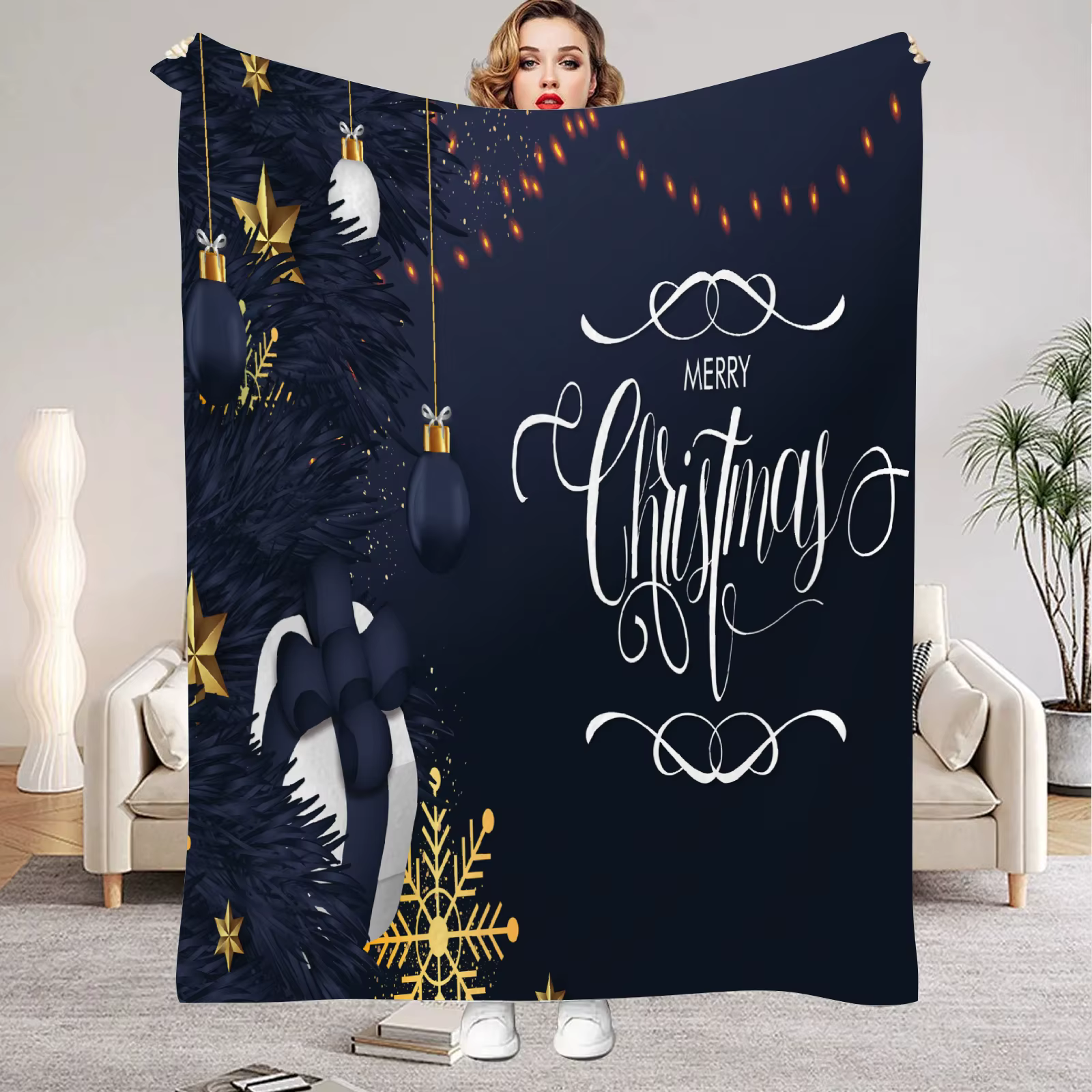 1PC joyeux noël couvertures flanelle polaire couverture légère confortable jeter couverture pour can