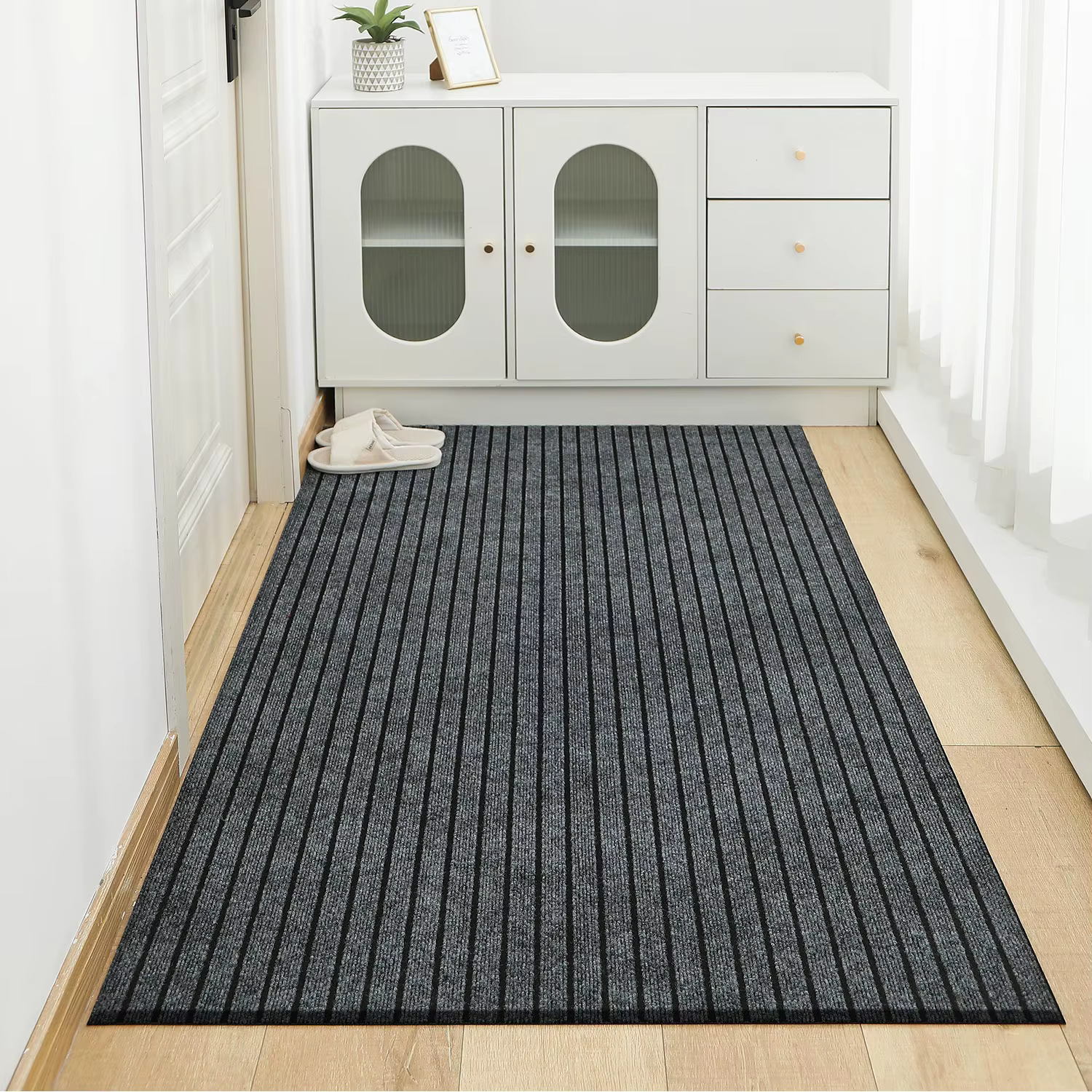 Polymères de sol carrés minimalistes modernes, support en caoutchouc antidérapant, durable, degré de