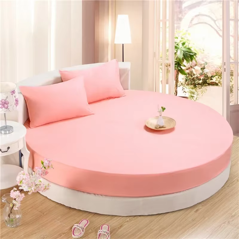 Drap-housse rond en coton, 180x180cm/200x200cm, couvre-lit rond, housse de matelas, résistant, roman