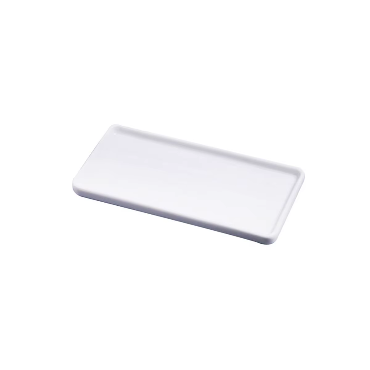 Plateau de rangement rectangulaire blanc en porcelaine pour baignoire, cuisine, lavabo et vanité