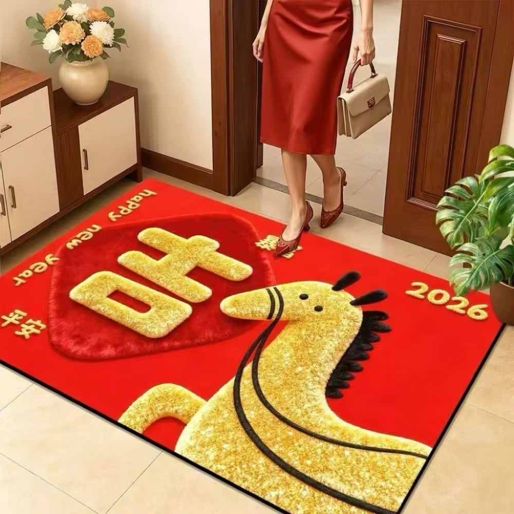 Tapis de sol cheval de dessin animé créatif, séchage rapide, doux, antidérapant, porte-bonheur, prat