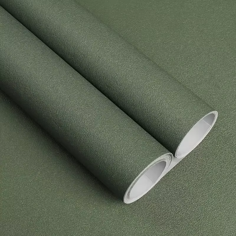 Papier contact vert mat en vinyle, papier peint auto-adhésif amovible en PVC, facile à décoller et à