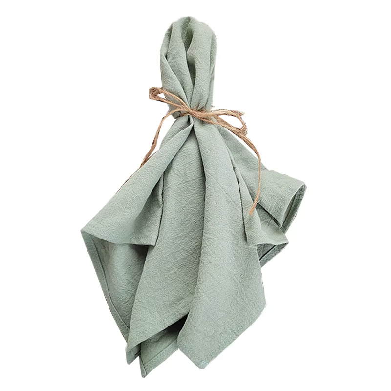 Serviettes en tissu vert sauge 40x40cm, ensemble de 10 serviettes en tissu de coton, serviettes de T