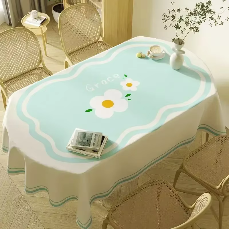 Nappe universelle ovale rectangulaire imperméable, lavable, résistante à l'huile, couleur claire imp