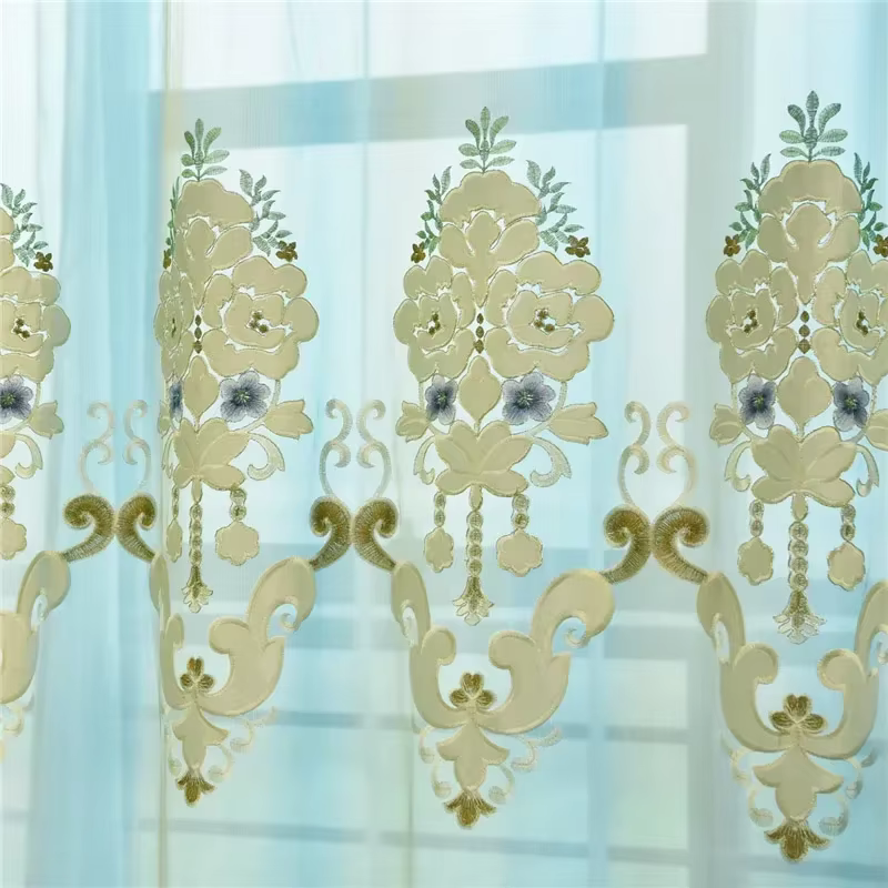 Rideaux de Villa brodés personnalisés européens de haute qualité, pour fenêtres de salon, cantonnièr