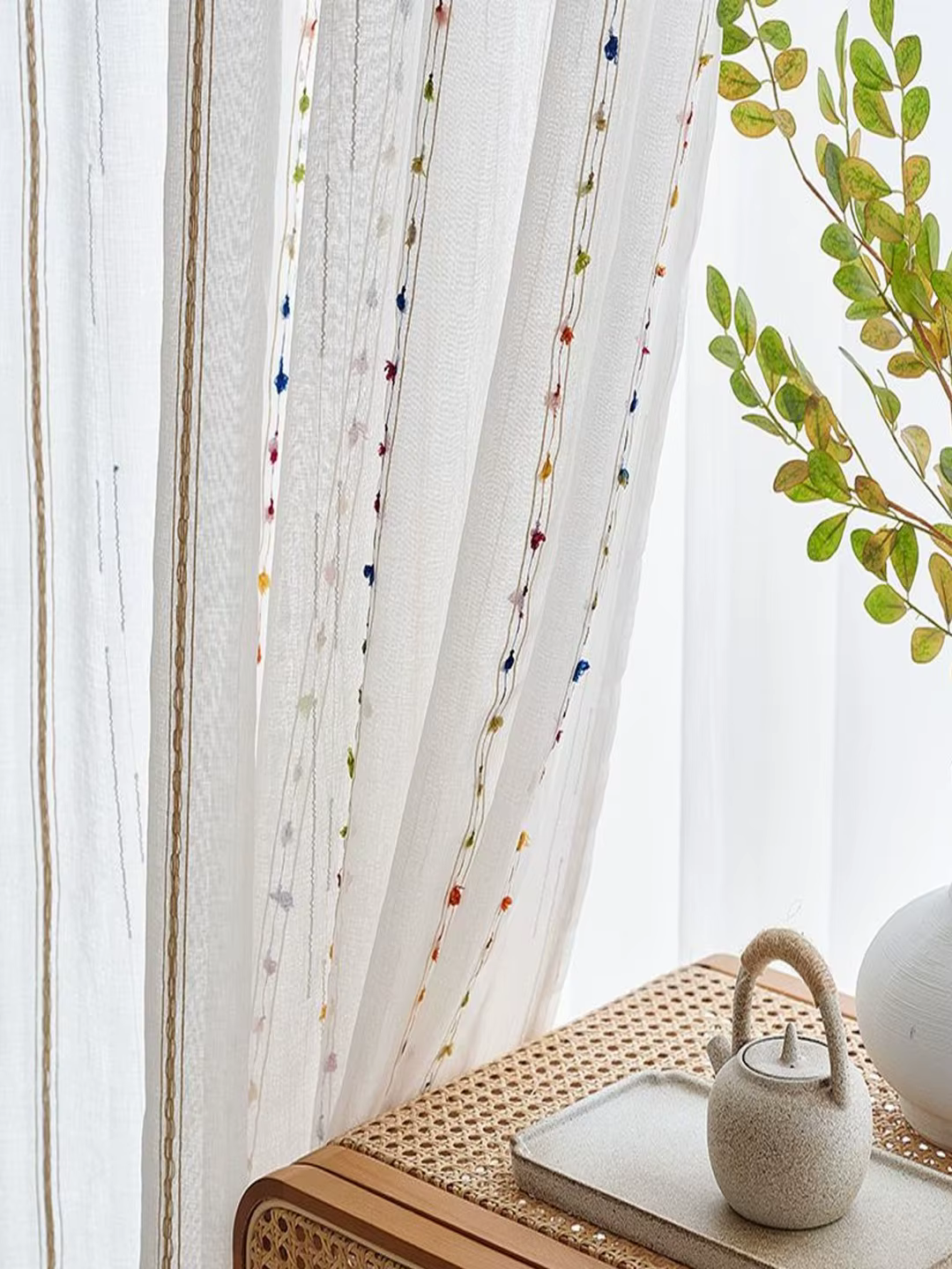 Rideau de gaze bonbon, chambre d'enfant, chambre de fille, fenêtre flottante, balcon, Tulle de gaze 