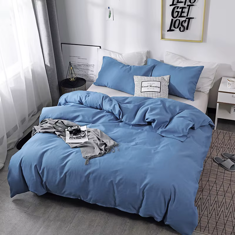 Housse de couette brossée unie style nordique 220x240 pour lit simple ou double, ensemble de literie