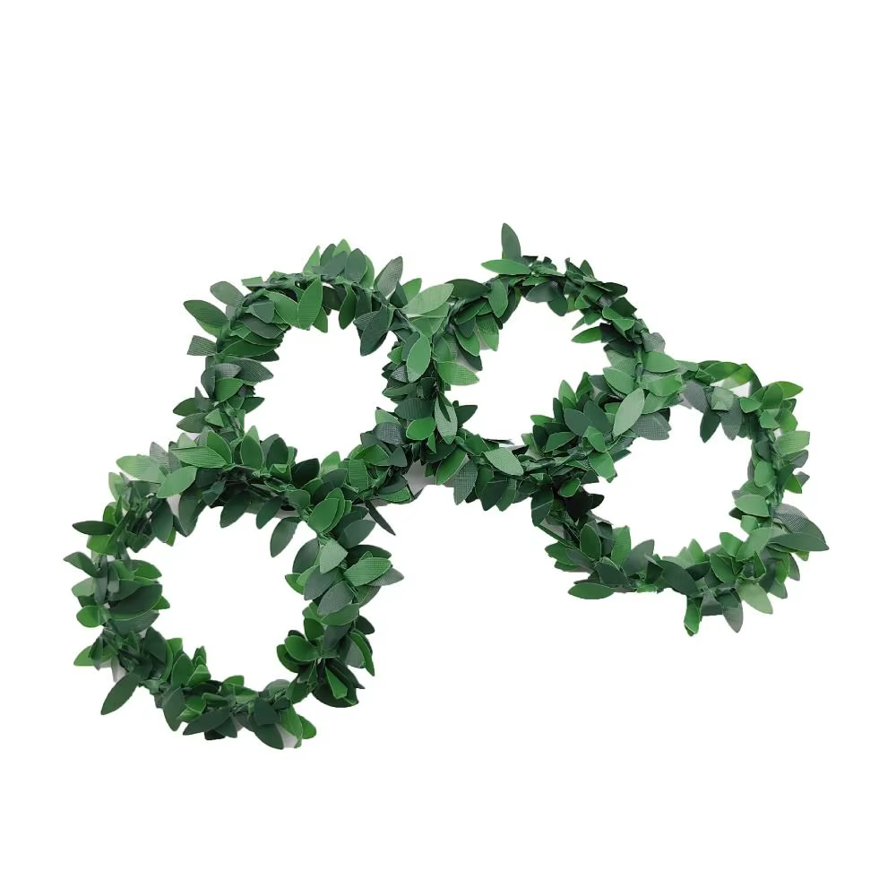 Rond de Serviette en Plastique Vert en Rotin Tissé à la Main, Décoration de Table de Mariage pour Re