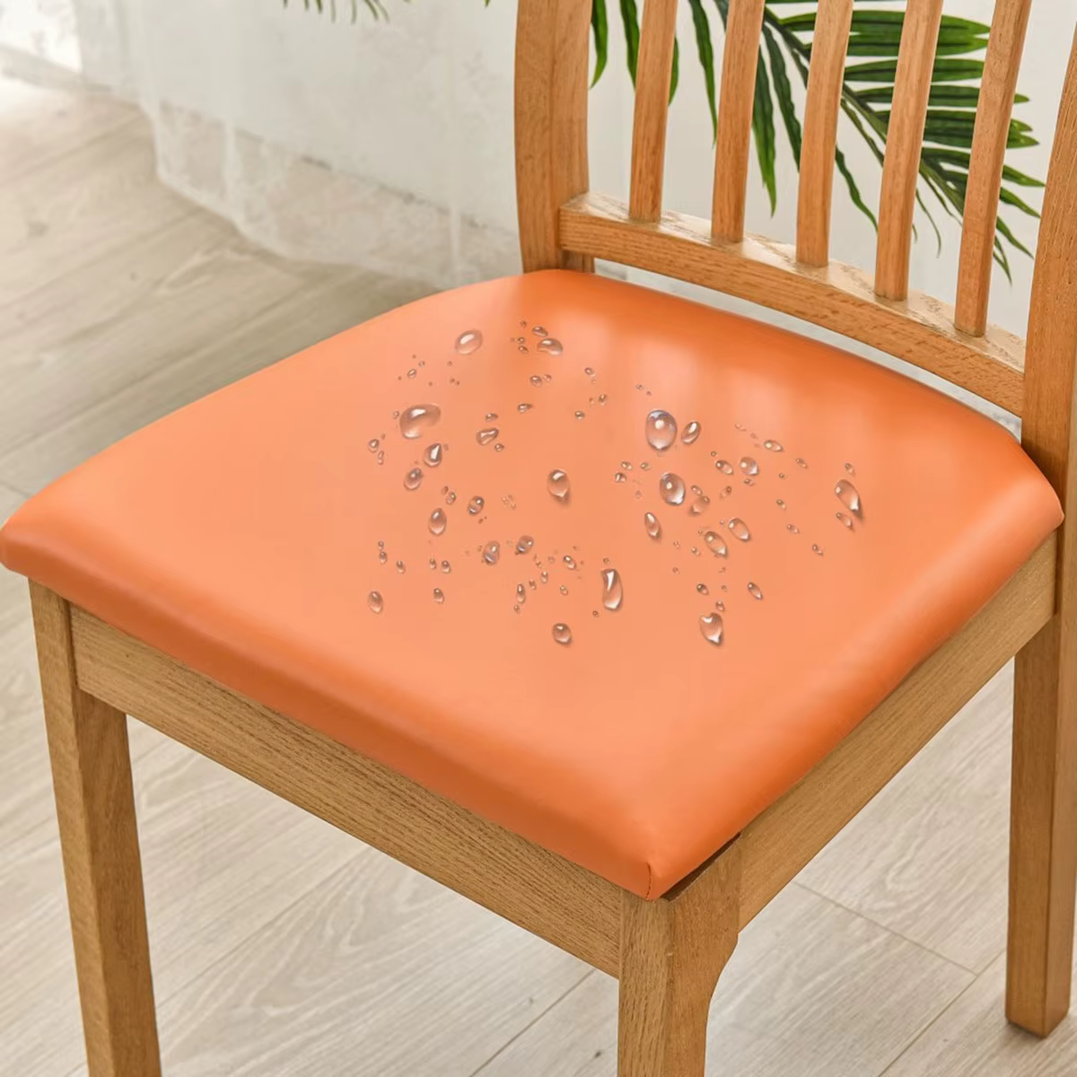 Housse de coussin de chaise imperméable en PU, pour cuisine, salle à manger, housse de siège en cuir