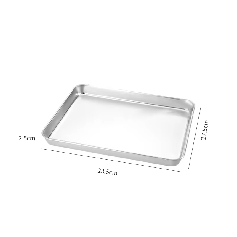 Plateaux de service rectangulaires en acier inoxydable, cuisine, stockage des aliments, fuilles à sa