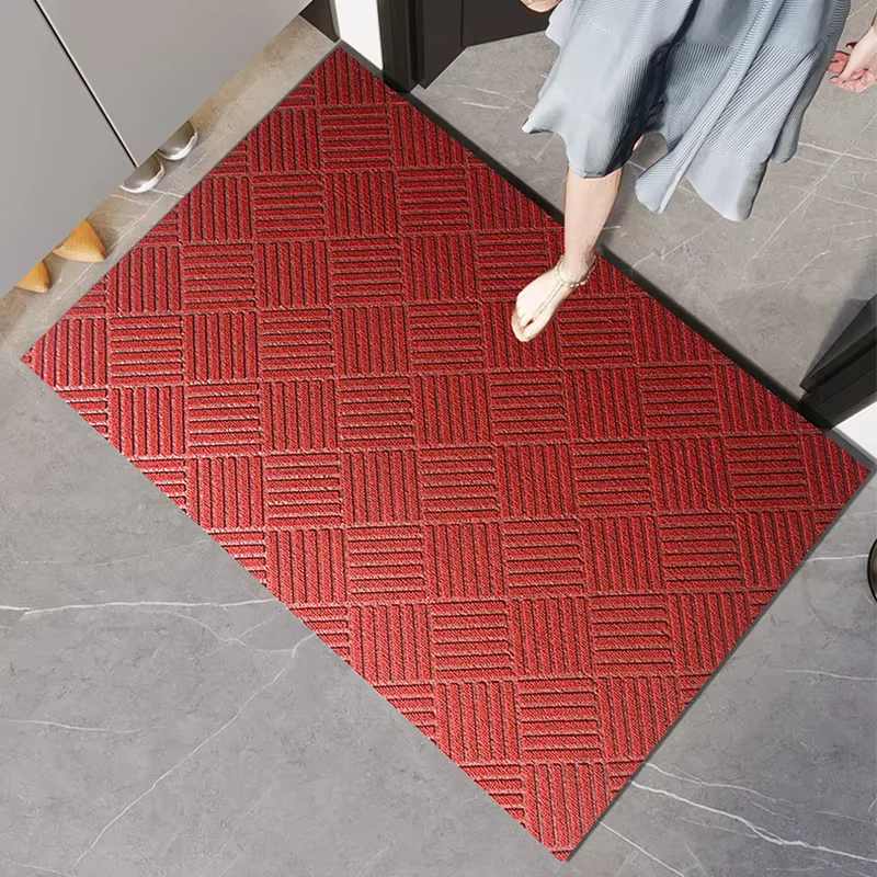 Tapis d'entrée absorbant épais et Durable, paillasson moderne en caoutchouc antidérapant avec bord e