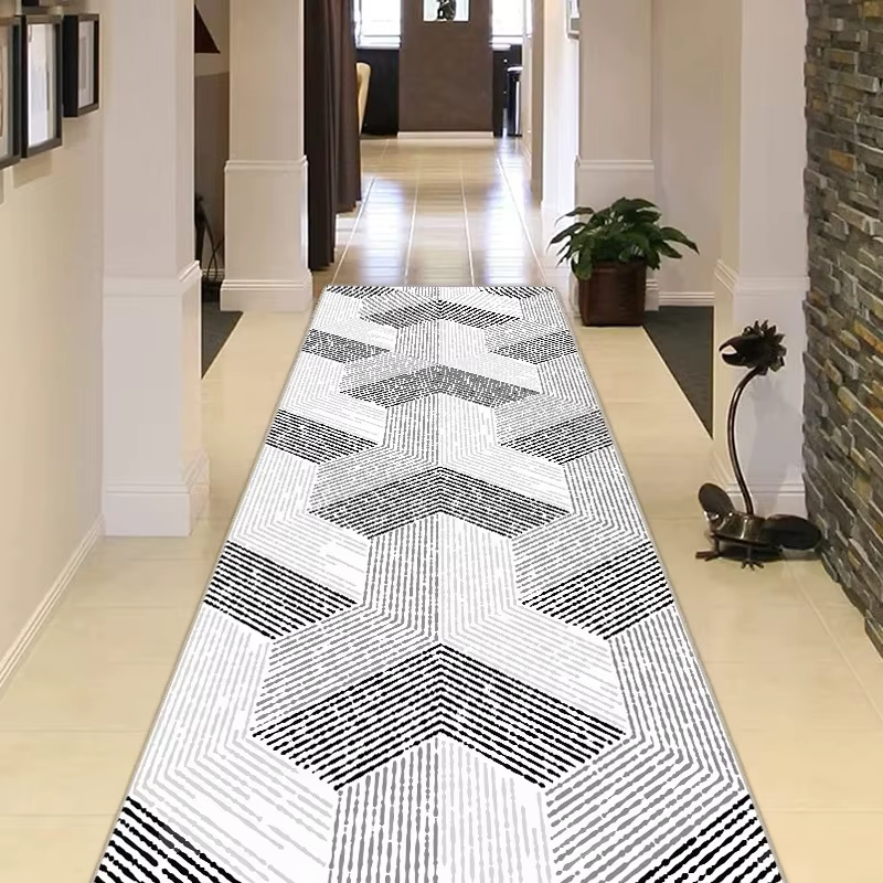 Tapis de couloir long à fleurs 3D, tapis de couloir de luxe européen et américain, antidérapant, pou