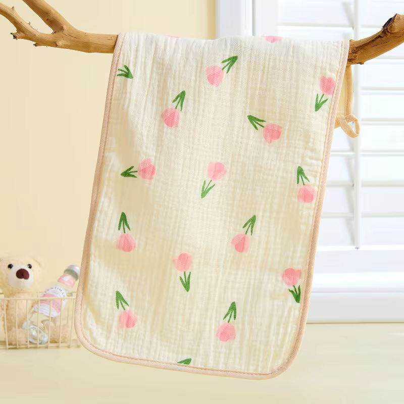 Nouvelles serviettes pour bébé en gaze de coton 4 couches, motif dessin animé, pour le visage, le ba