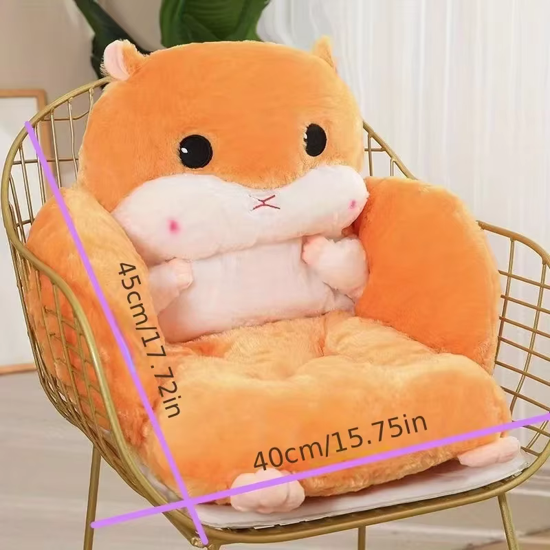 Coussin en peluche sur le thème du Hamster mignon avec demi-contour, coussin de dossier, coussin en 