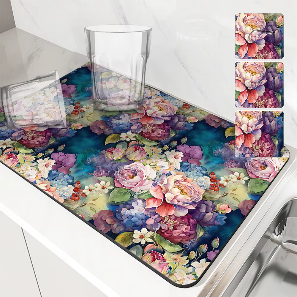 Seau de Cuisine en Polymère Absorbant, Interconnexion de Plantes et Fleurs, Boue de DiCôté Douce, An