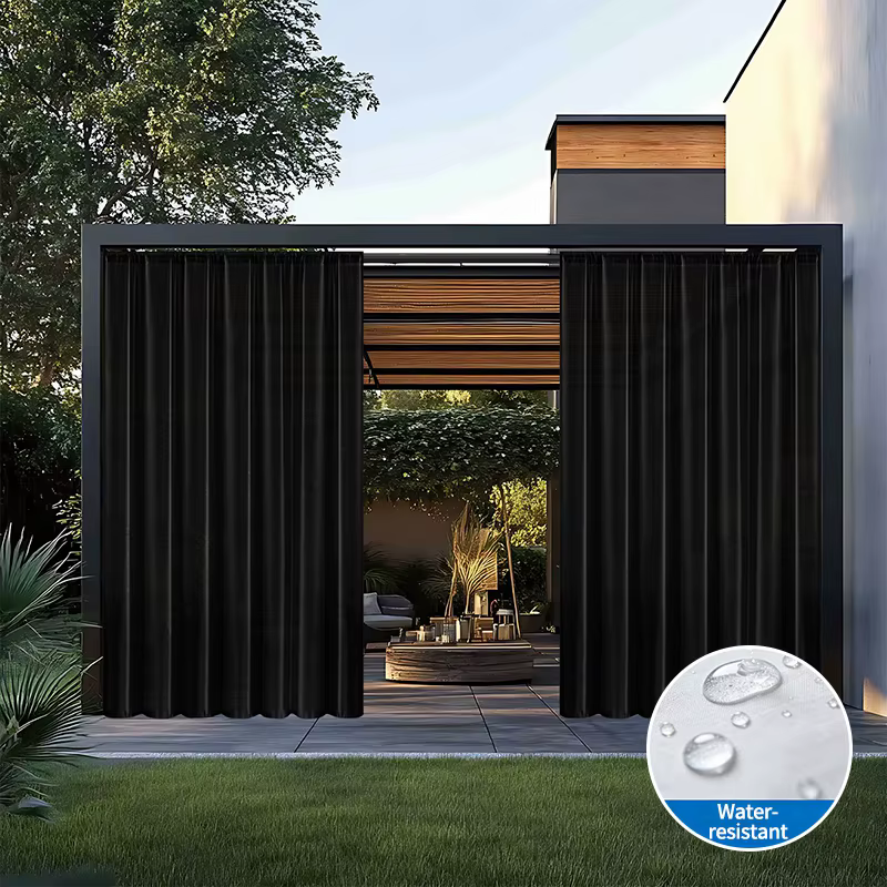 Rideaux imperméables pour extérieur, jardin, patio, gazebo, rideaux transparents en tulle, rideaux t