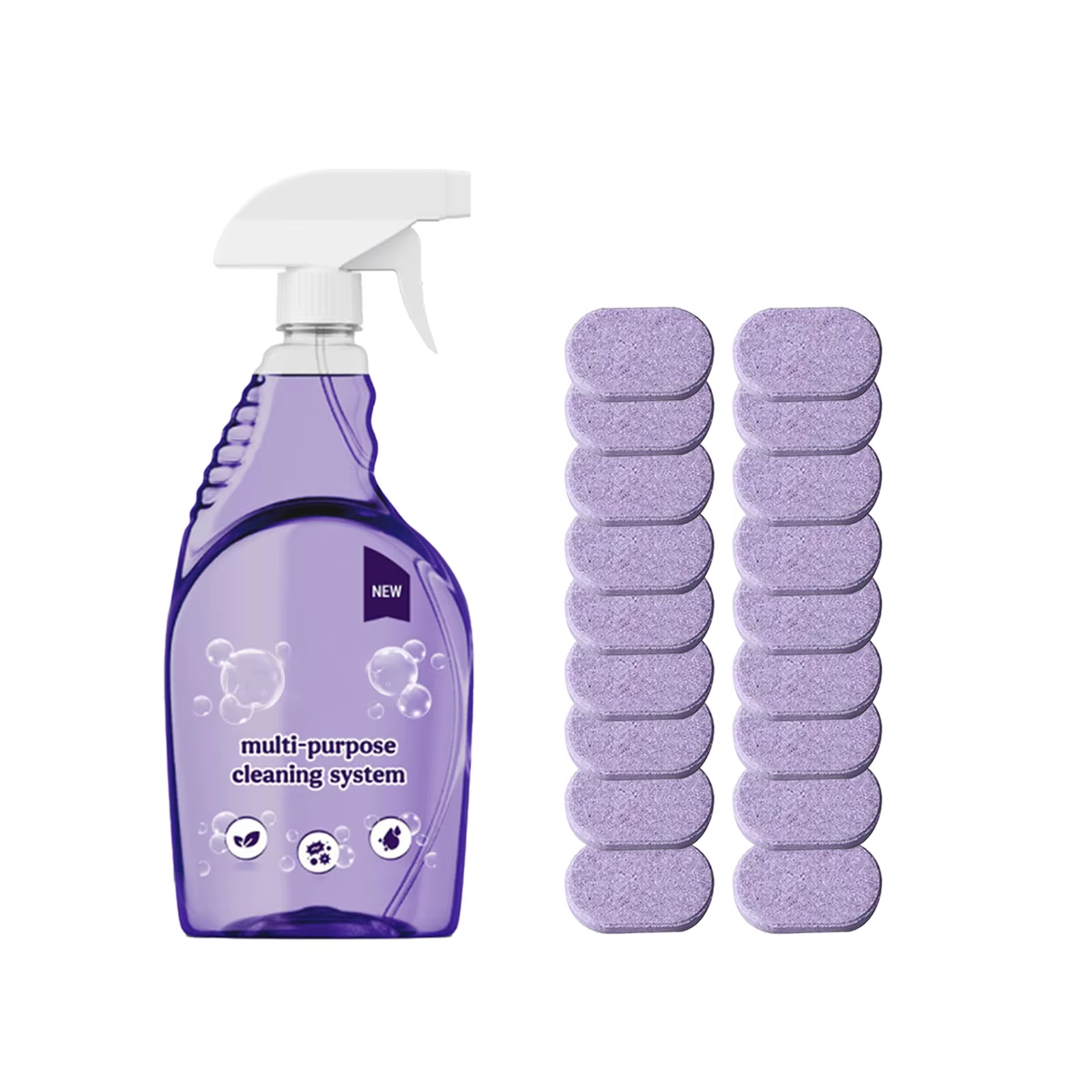 Tablettes nettoyantes concentrées multifonctionnelles pour la cuisine, les graisses, les salles de b