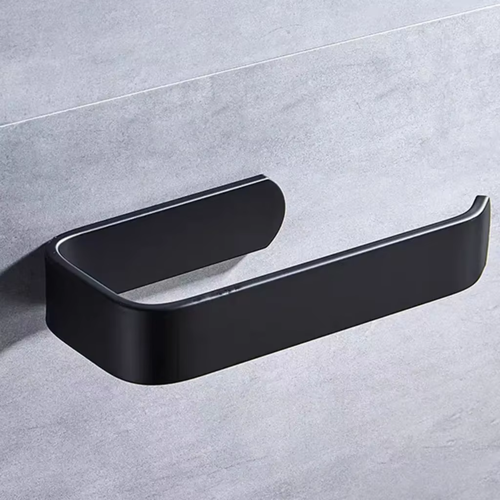 Porte-serviettes de salle de bain blanc sans perçage, porte-serviettes noir auto-adhésif, porte-serv