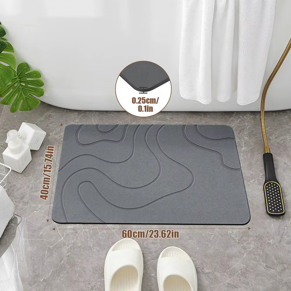 Tapis de bain en pierre de Diatomite, antidérapant, pour porte de toilette, d'entrée, de salle de ba