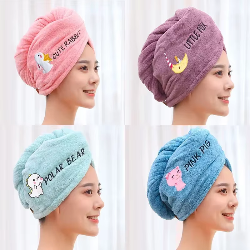 Serviette de bain en microfibre pour femme et fille, bonnet de douche magique, séchage rapide des ch