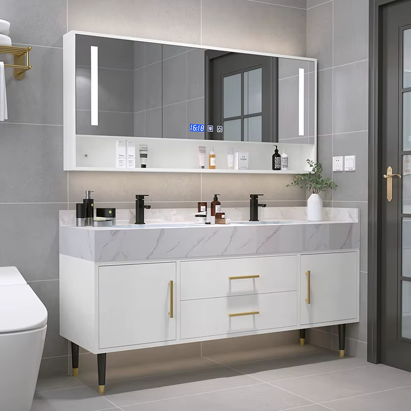 Meuble de salle de bain moderne avec lavabo intégré, combinaison simple pour la maison, meuble de to
