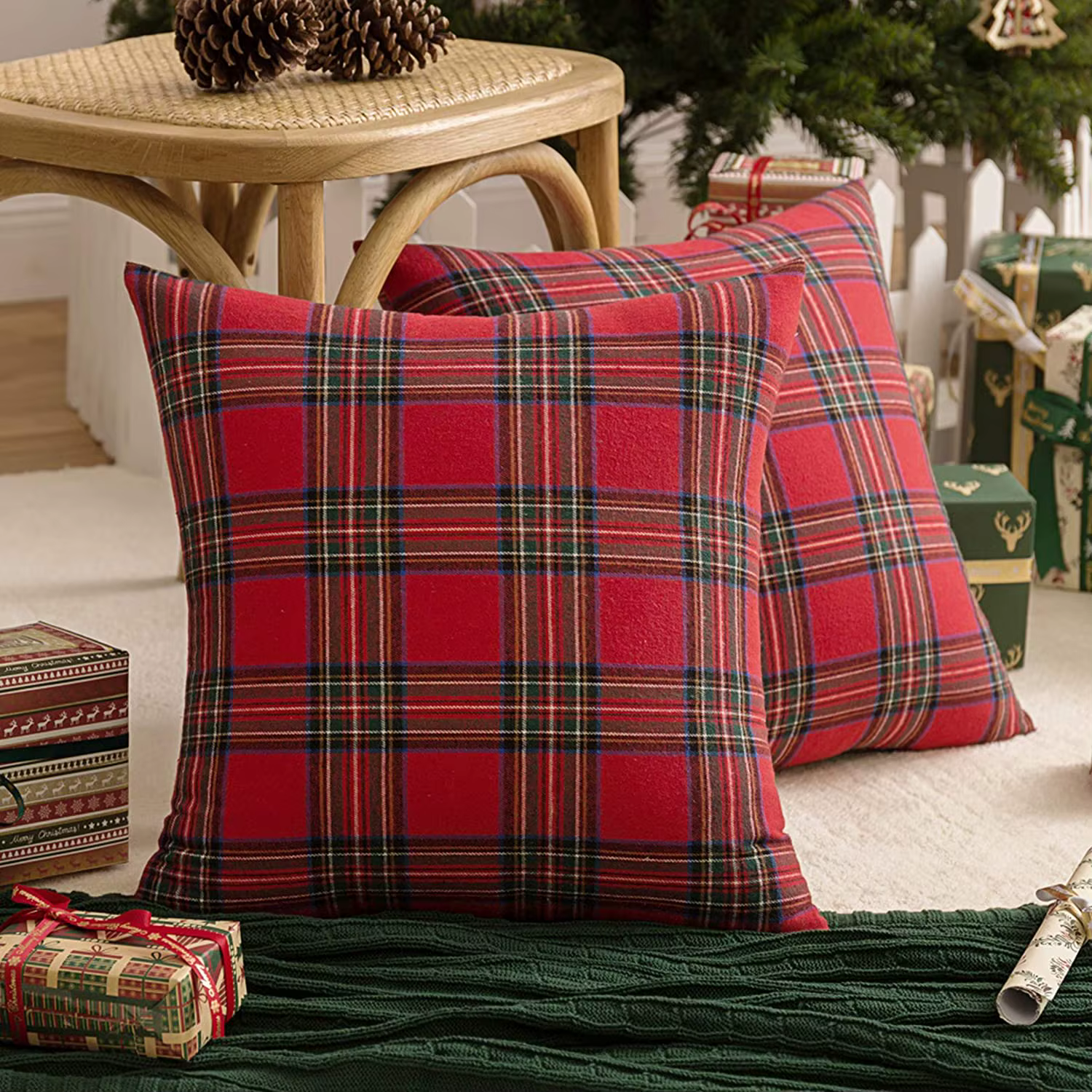 Juste de coussin de Noël en peluche pour canapé, taies d'oreiller nordiques, canapé, salon, décorati