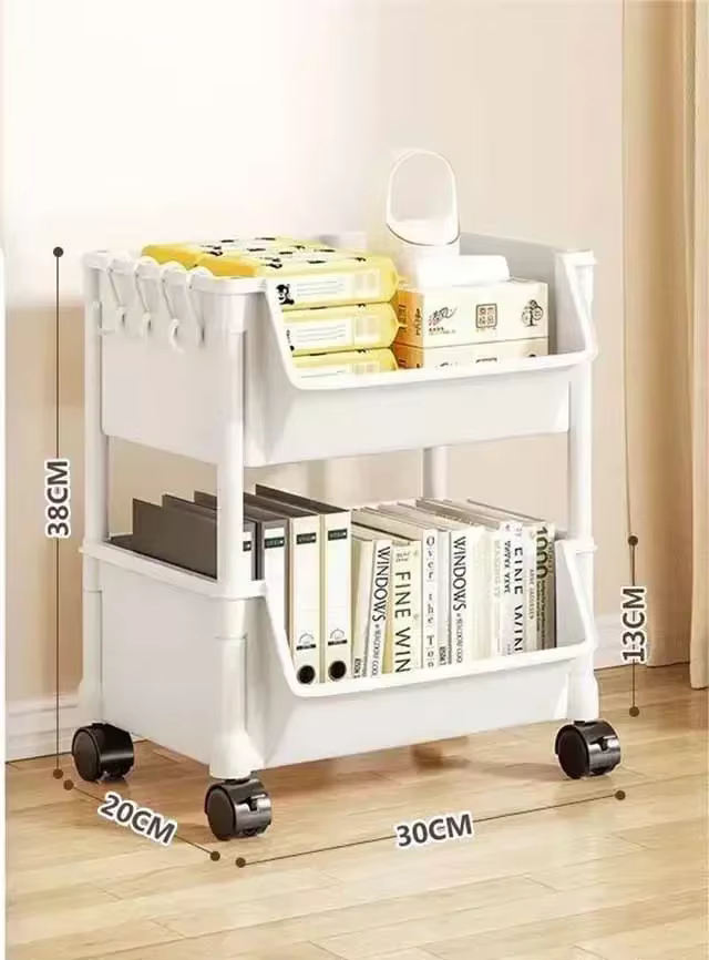 Chariot de rangement roulant polyvalent avec roulettes, parfait pour salle de bain, cuisine, bureau,