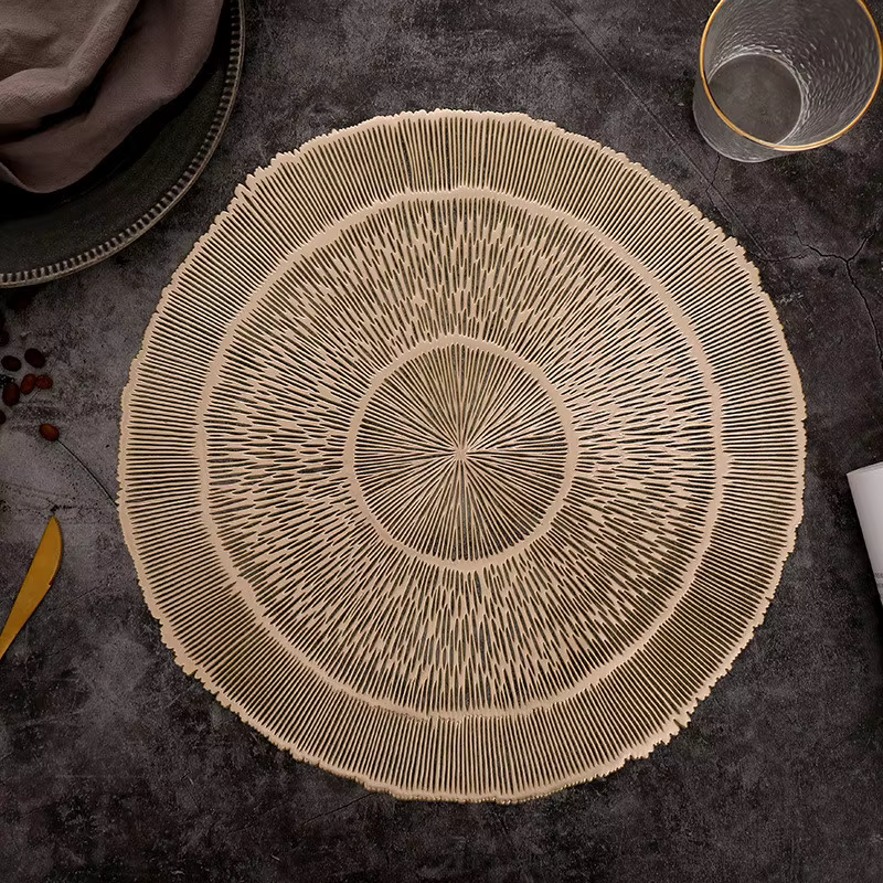 1 pièce Set de table rond 38x38cm en PVC, résistant à la chaleur, pour restaurant, maison, fête, rep