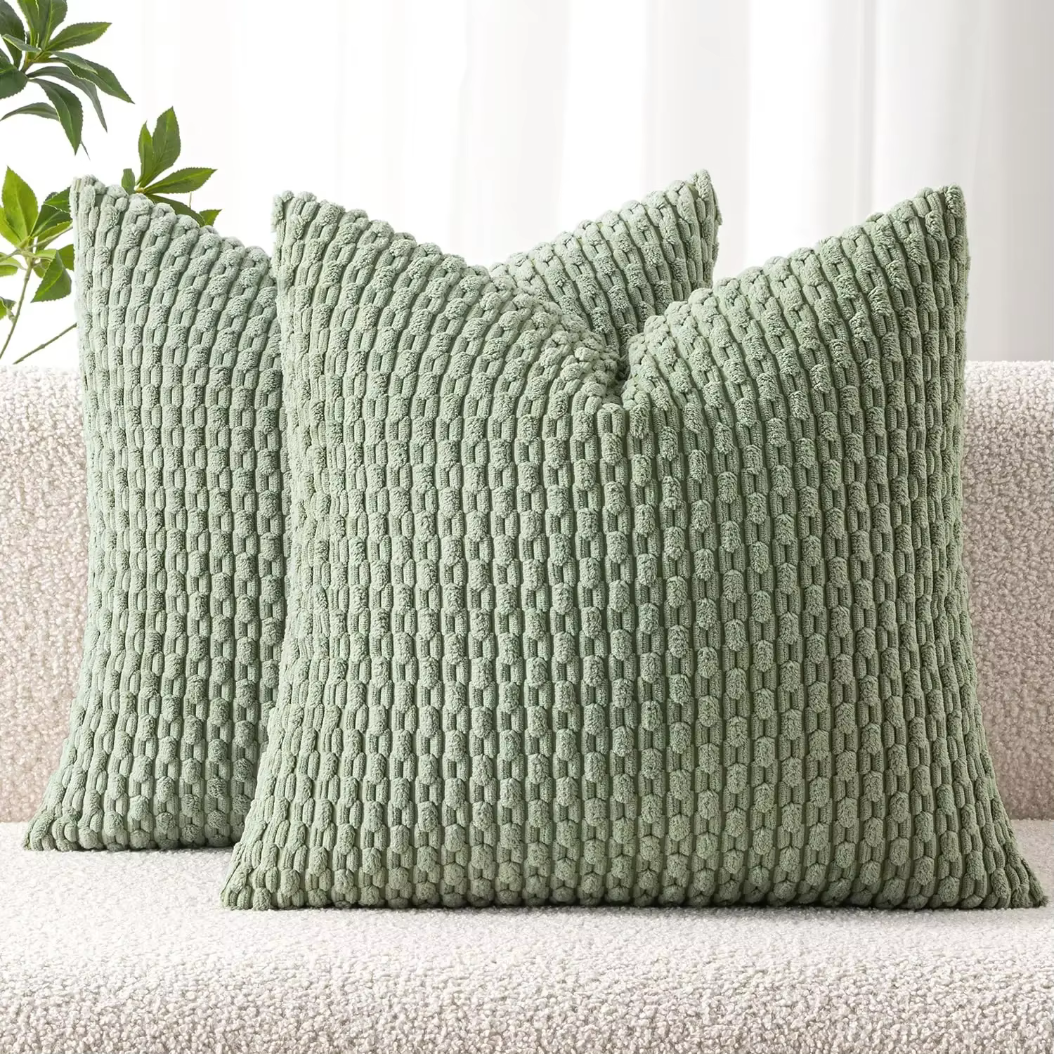 Housses de coussin beiges, taies d'oreiller douces, décoratives, style Boho, rayées, en velours côte