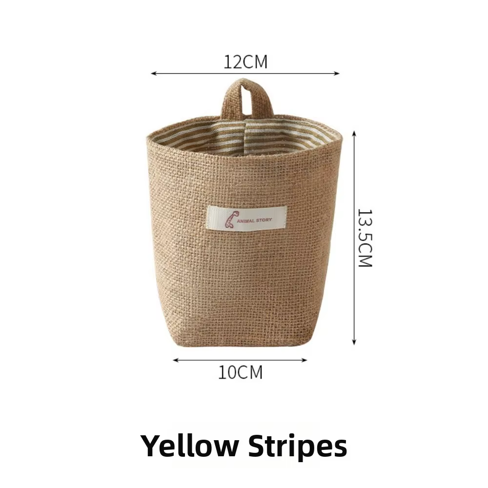 Nouveau panier de rangement pratique en coton et lin, article ménager, panier suspendu multifonction