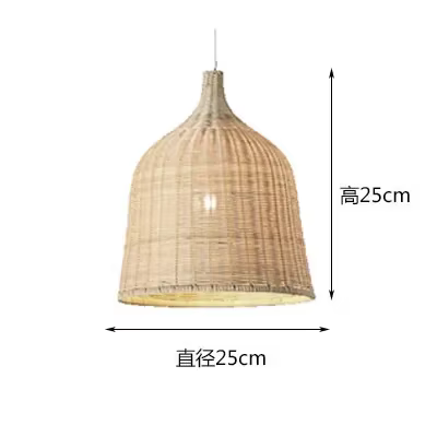 Lampe suspendue LED créative en rotin tressé à la main, style rétro, pour restaurant, bureau, couloi