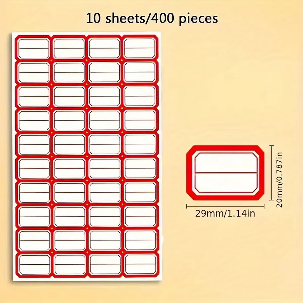 Étiquettes autocollantes auto-adhésives, 10 feuilles/400 pièces, pour la Classification manuscrite e